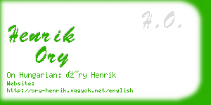 henrik ory business card